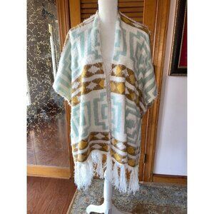 Free People Bohemian Topaz Kimono Poncho — OS